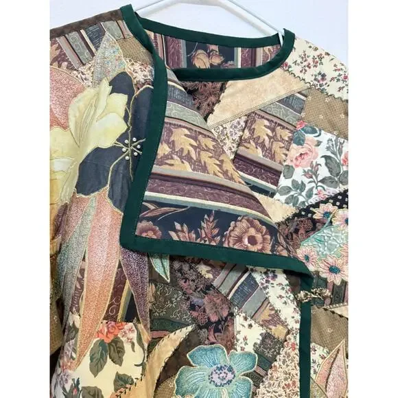 FESTIVAL Patchwork Quilt Large Jacket Upcycled Handmade Kimono Artsy New - Read - Picture 8 of 16